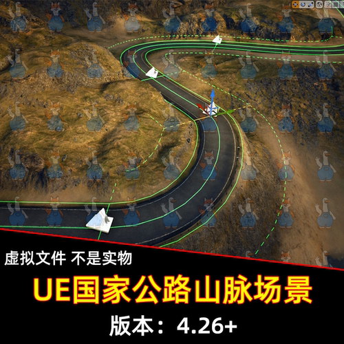 UE4UE5 Brushify - Country Roads Pack国家公路山脉场景4.27 5.3