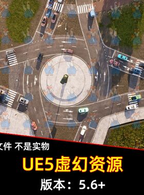 UE5虚幻 城市交通车流道路模拟蓝图模板-City Traffic Pro