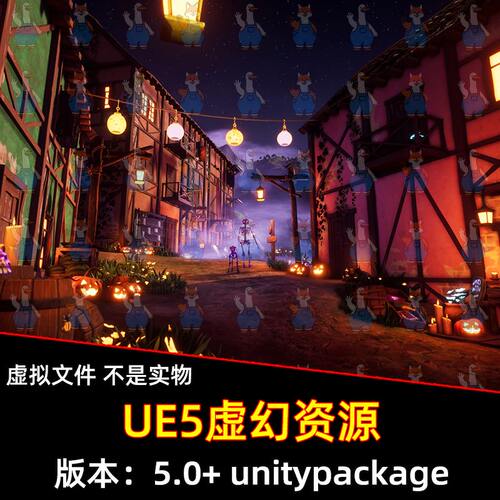 UE5 Stylized Halloween Village卡通风格化万圣节村庄环境unity