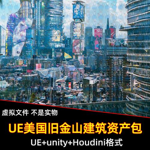UE5虚幻5美国未来都市摩天大楼金门大桥大厦购物中心建筑资产包