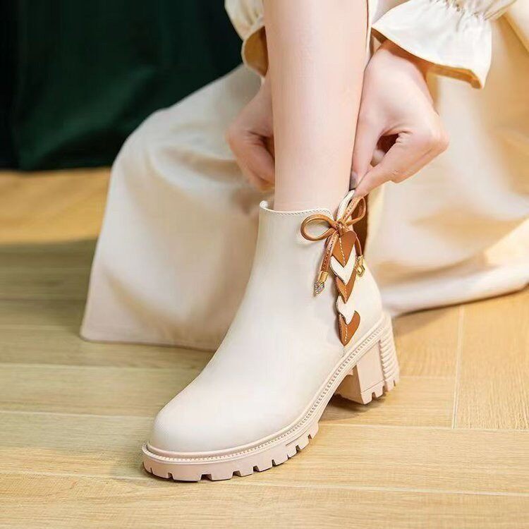 小香风短靴女2025秋冬季加绒保暖百搭英伦风时尚马丁靴休闲女鞋,女鞋,时装靴,淘宝优惠券,粉丝福利购,淘宝优惠卷