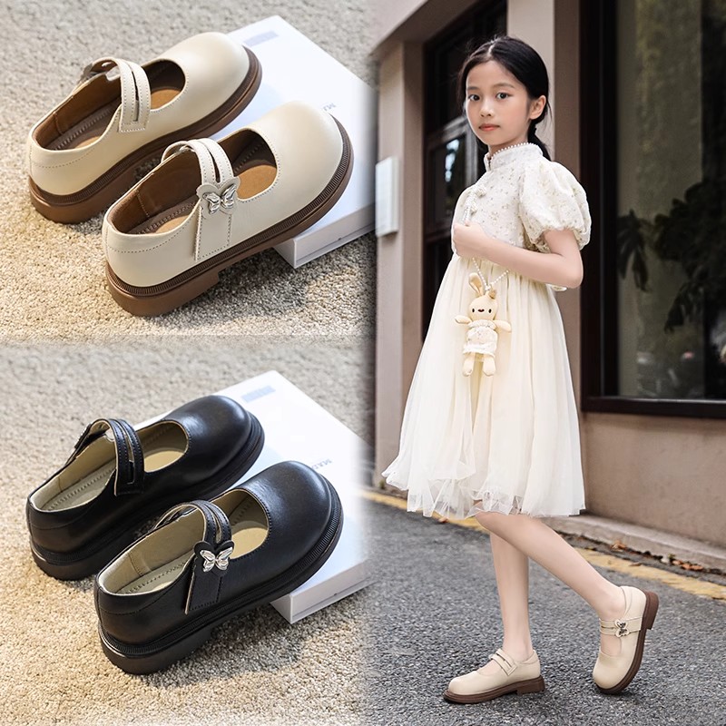 品牌公主鞋女童黑色皮鞋儿童春秋2025新款防滑软底礼服演出单鞋