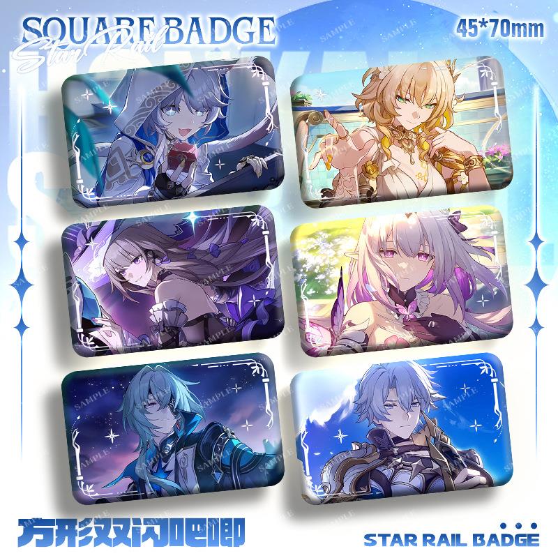 崩铁新款方形徽章与你同行的回忆系列遐蝶黄泉周边方形双闪徽章