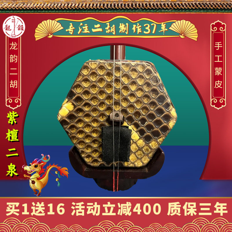 龙韵牌专业紫檀二泉二胡二泉二胡 拉二泉映月专业用琴 可选皮听音