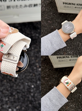 适用华为gt6手表表带gt5女款尼龙磁吸gt432pro腊肠小狗watch5fit4