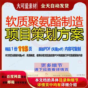 软质聚氨酯制造项目策划方案115页 方案项目策划制造资料文档优