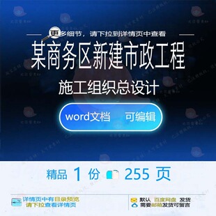 某商务区新建市政工程施工组织总设计 组织设计工程施工施工方案