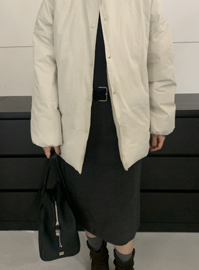 莓果冬上新简约韩系宽松中长款保暖羽绒服外套56127