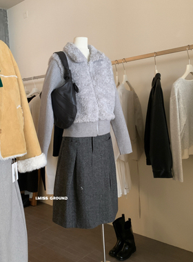 莓果冬上新毛织拼接羊羔毛皮毛一体短外套H70882