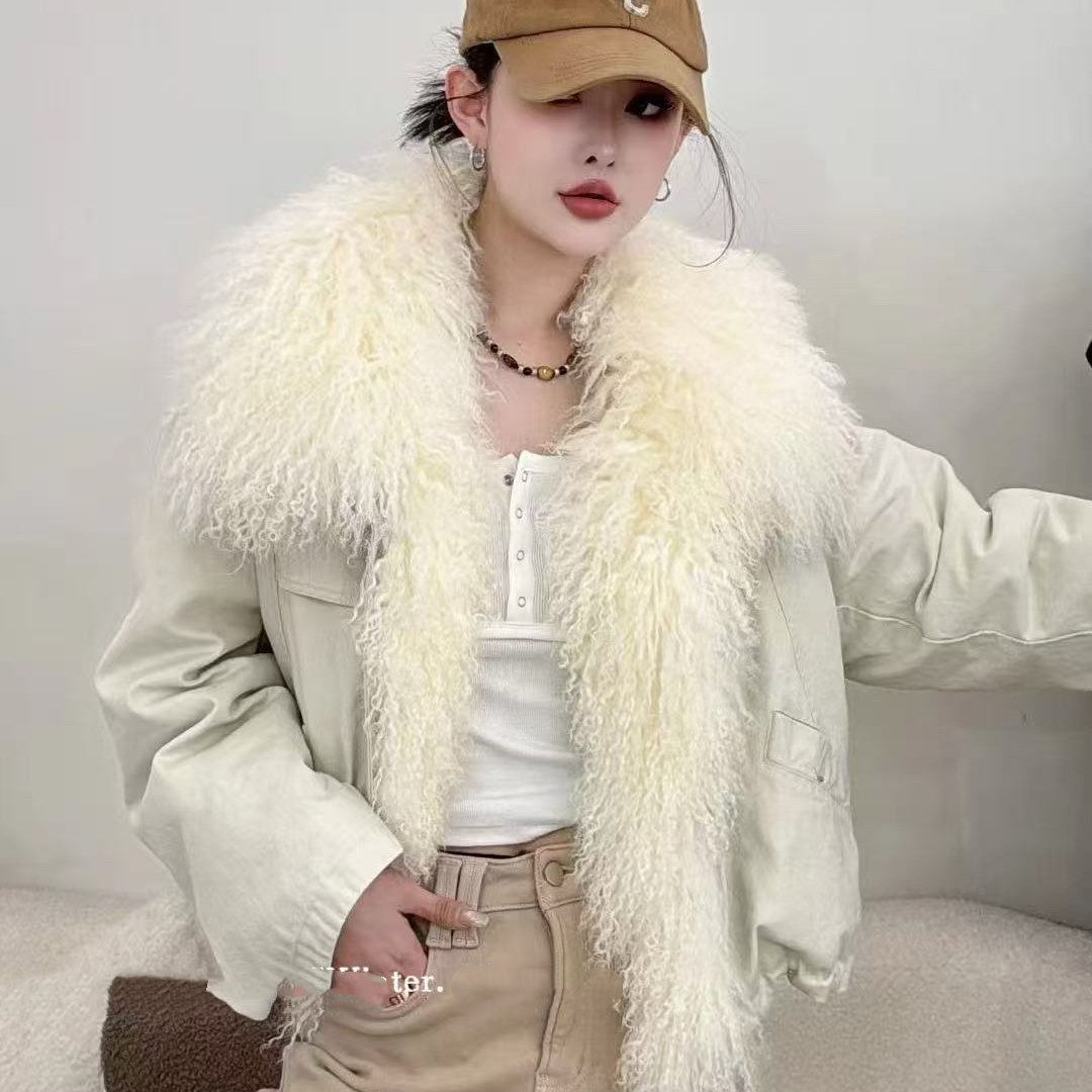 莓果雅浪漫气质保暖羽绒服外套(配可拆卸人造毛毛领)YS2-xx7637