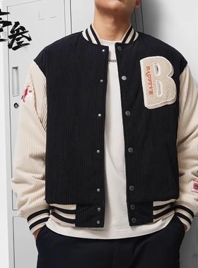 李宁 反伍系列男子字母印花刺绣防风运动棒球服AFMT015-2