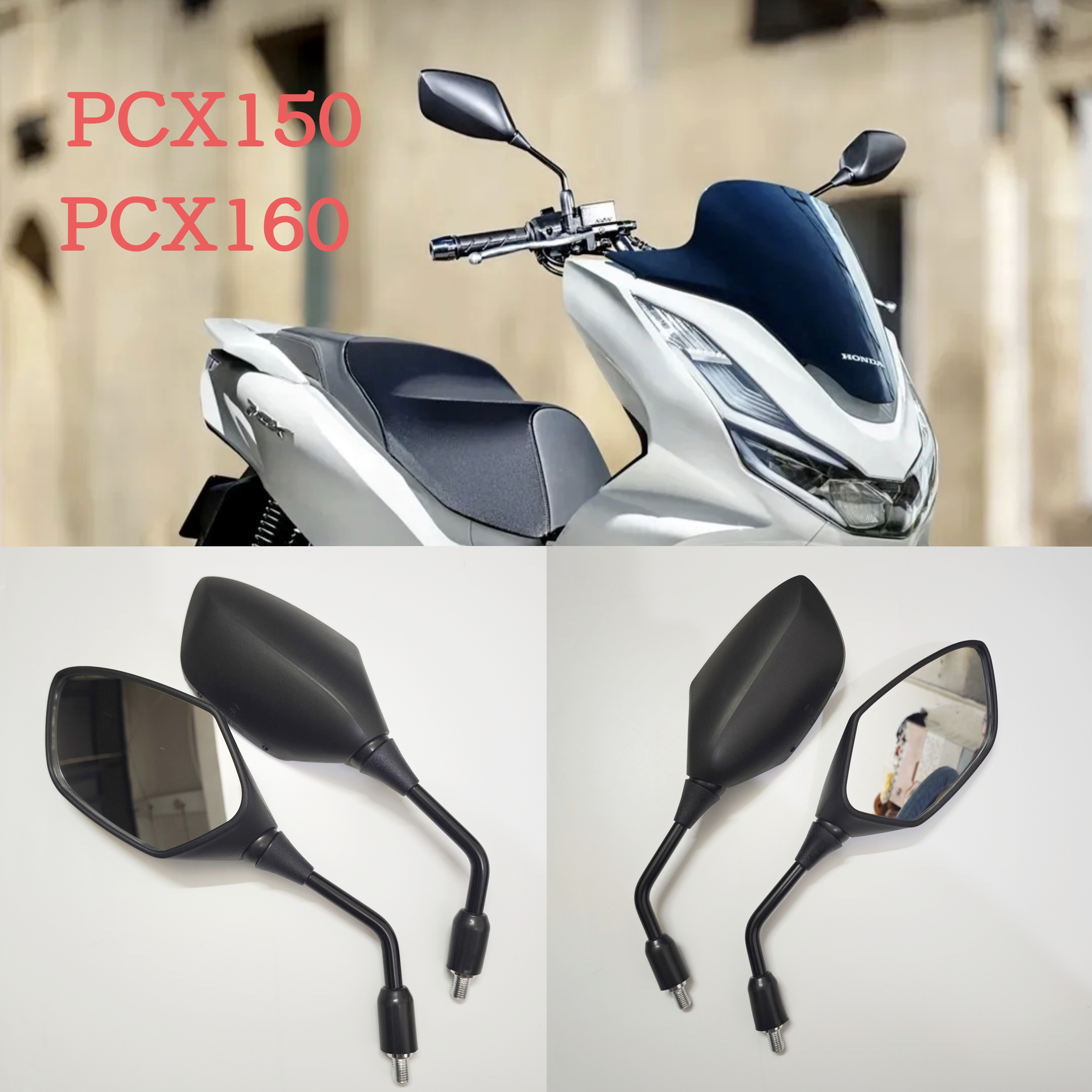 适用新大洲五羊本田PCX160PCX150 lead125摩托车后视镜改装反光镜