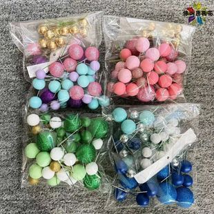 饰品27球32球金色红色摆件烘焙diy全套圆形 泡沫球蛋糕装