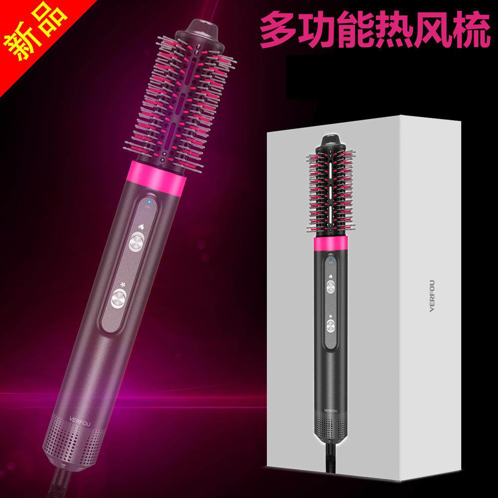 新款二合一热风梳多功能卷直两用电风梳负离子造型直发器卷发梳