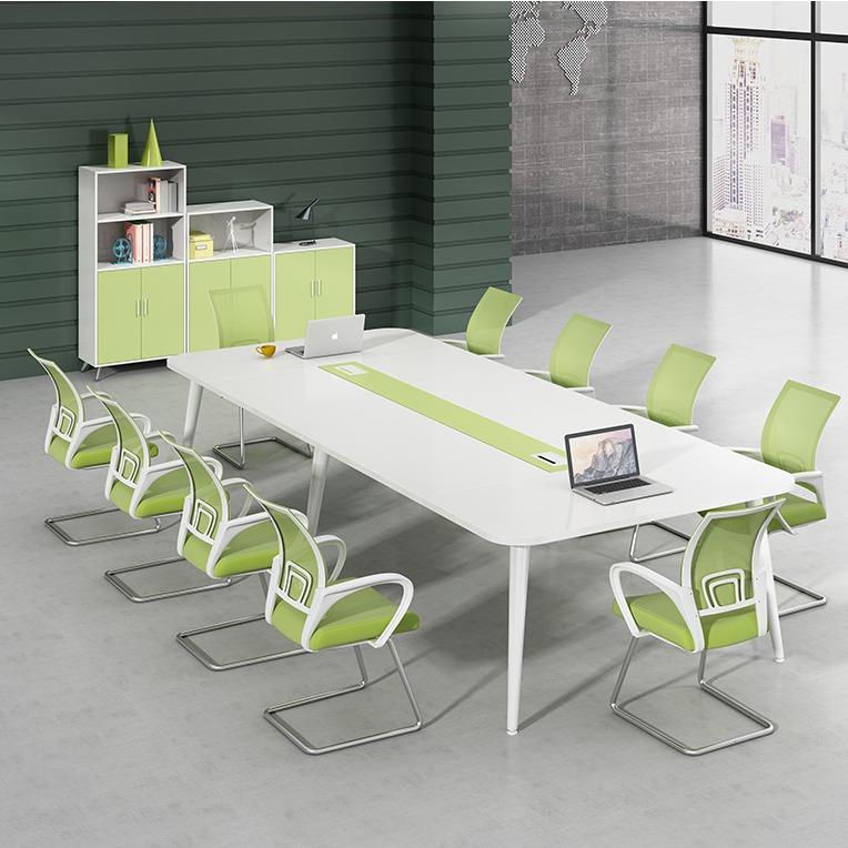 办公室小型会议桌长桌简约现代条形桌员工培训长方形洽谈桌椅组合