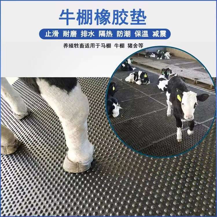 牛棚牛圈地垫铺地面养殖厂马棚猪圈防滑圆点橡胶垫1.83*1.22米