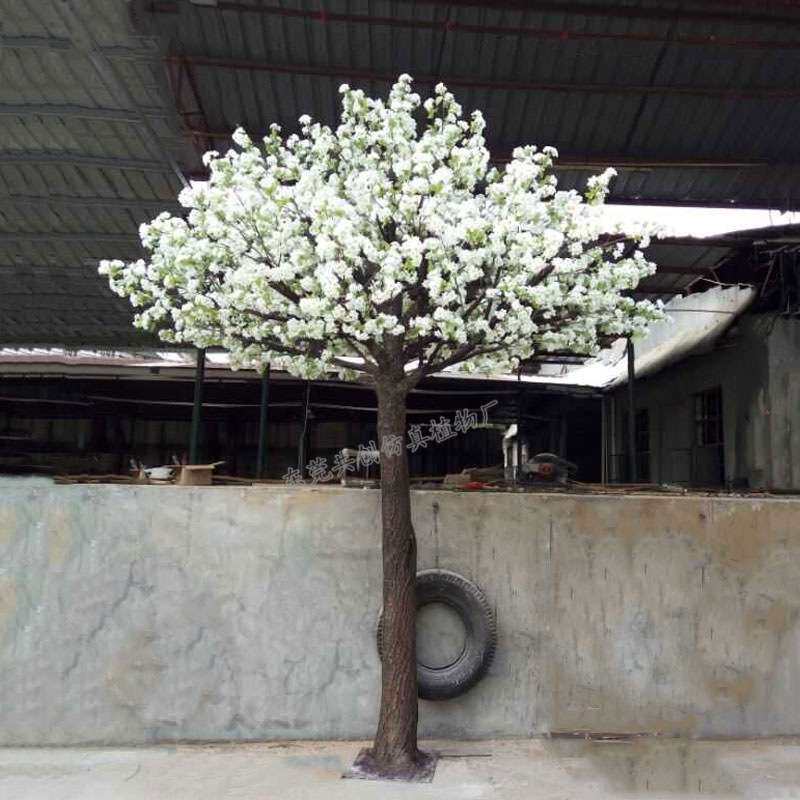 大型仿真树桃花 玻璃钢绿植樱树 娟花喜庆装扮拍摄道具花树白