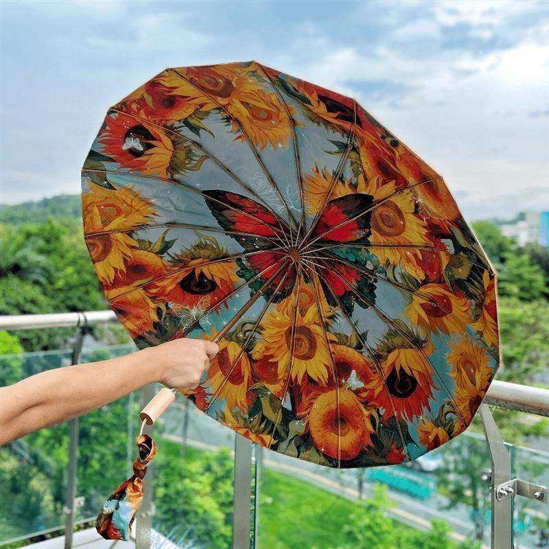 双面油画大花伞超轻遮太阳防晒口袋家用雨伞架,电子元器件市场,其它元器件,淘宝优惠券,粉丝福利购,淘宝优惠卷