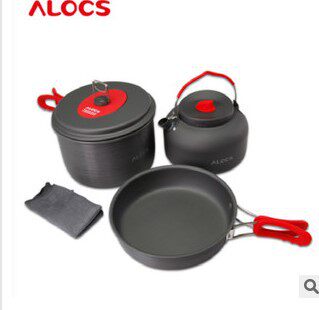 ALOCS爱路客2-3人户外野餐锅套装野炊用品锅具露营装备CW-C19T