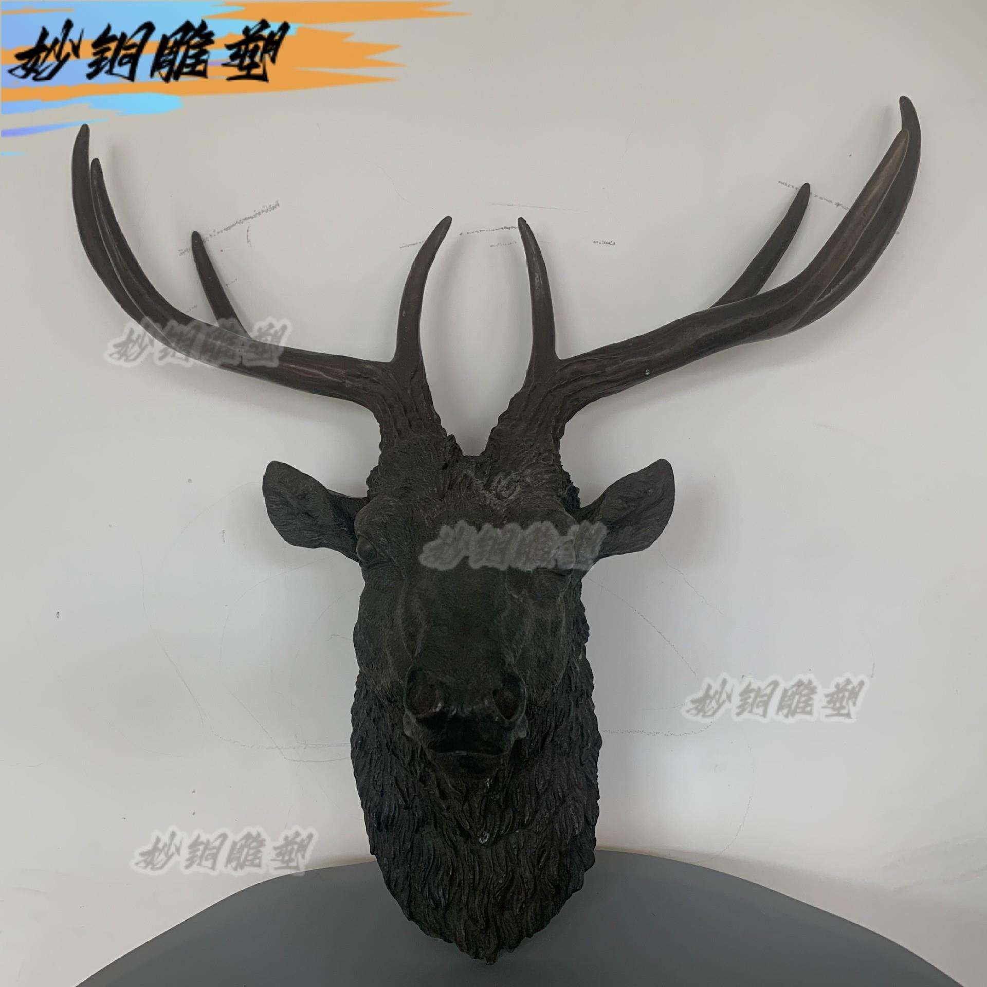 鹿头铜装饰鹿头墙装饰壁挂公园梅花母子鹿群雕金属工艺品铸造创意