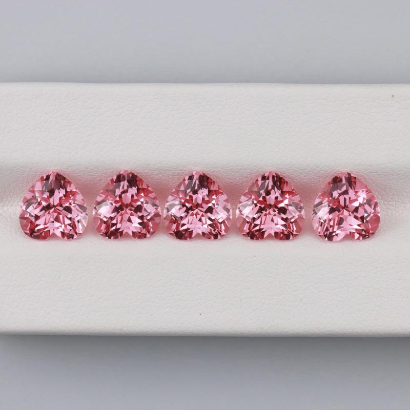 实验室培育心形帕帕拉恰色宝石爱心形提拉法实验室生长彩色裸石