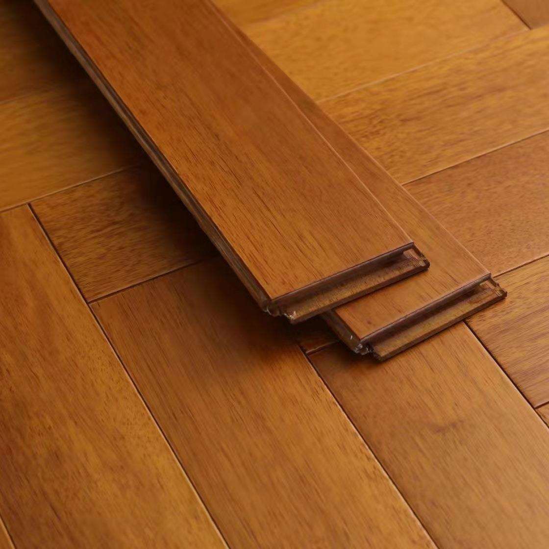 纯实木人字拼地板橡木原木本色地暖大锁扣番龙眼胡桃色木地板