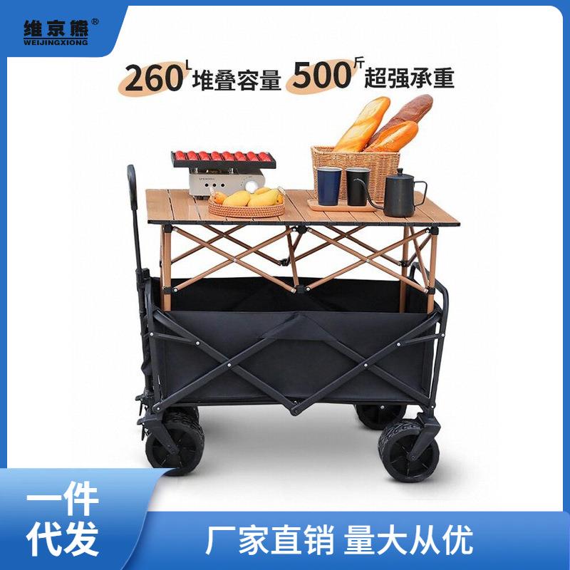 摆摊小推车地摊可折叠购物车商用烤肠移动营地户外便携王小凌月