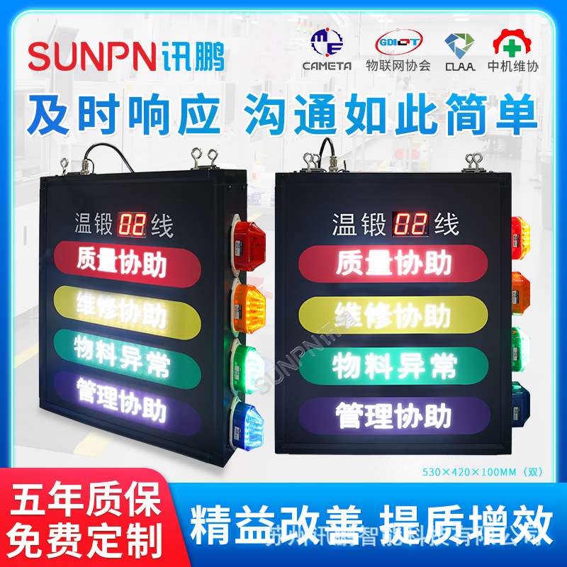 讯鹏工厂andon电子看板生产线语音播报异常反馈呼叫工位安灯系统