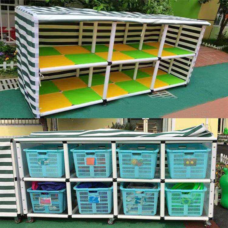 幼儿园户外玩具收纳架防水防雨储物柜管道器材儿童室外玩具收纳架