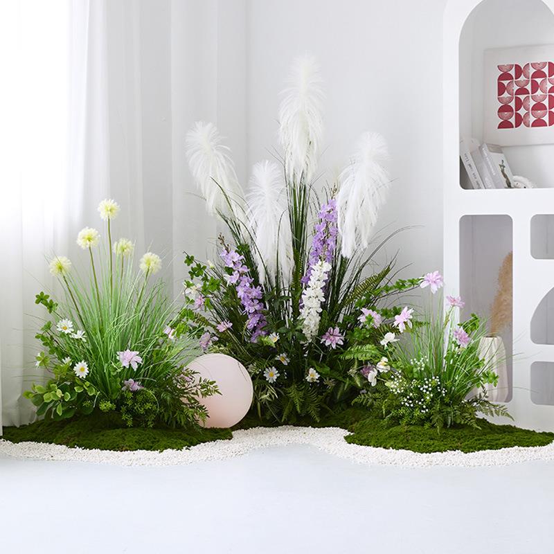 仿真绿植造景组合法式婚礼装饰商场民宿场景布置橱窗假花假草摆件