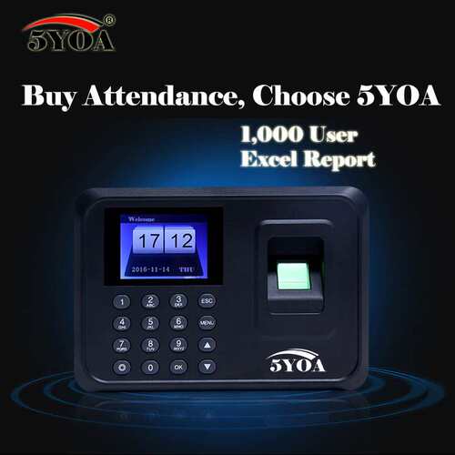 5YOA指纹考勤机A01打卡机指纹式上班签到机 英文机器 English
