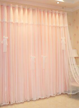 KE3C白色绣花帘头布艺帘款式简约现代成品纯色飘窗落地窗卧室客厅