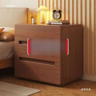 实木床头柜现代家用卧室简约置物架简易收纳小型床边柜床边储物柜