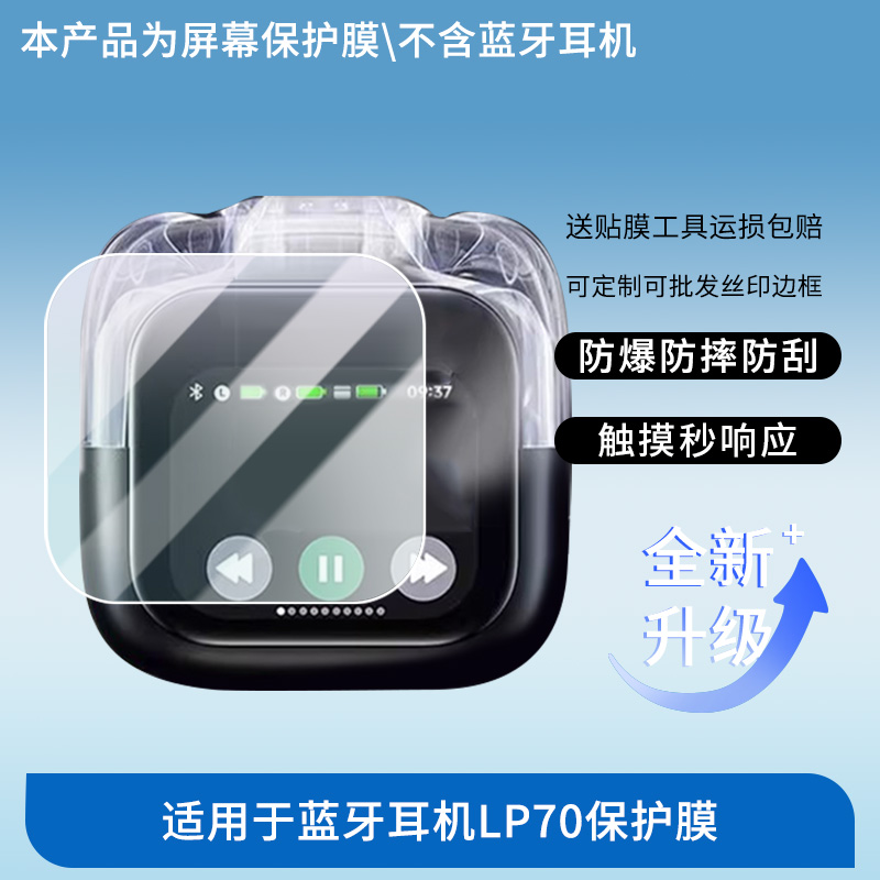 适用于联想蓝牙耳机LP70 屏幕贴膜防刮高清防爆膜纤维钢化软膜护眼防蓝光膜防反光保护膜高清绿光膜