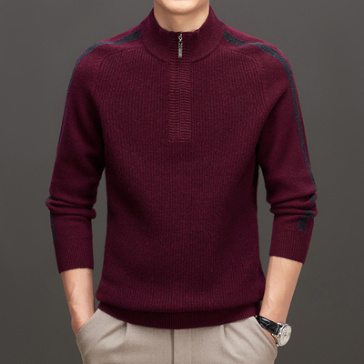 花花公子秋冬新款男100%纯羊毛衫