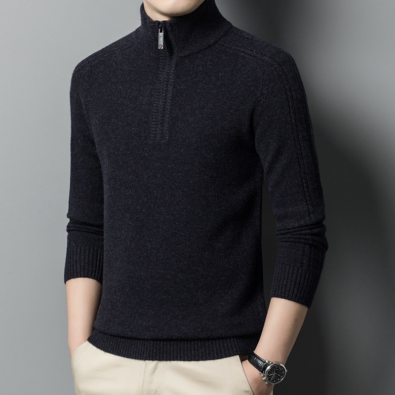 花花公子山羊绒衫男士半高拉链领冬季加厚毛衣中年羊毛针织羊绒衫,男装,针织衫/毛衣,淘宝优惠券,粉丝福利购,淘宝优惠卷