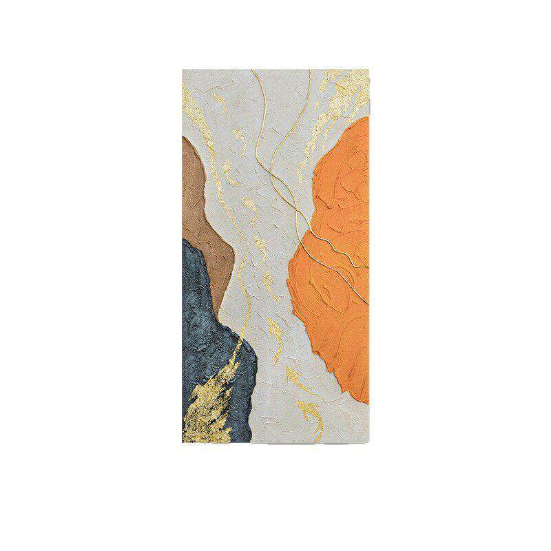 原创手绘油画《如鱼得水》入户玄关过道轻奢装饰画现简约肌理画