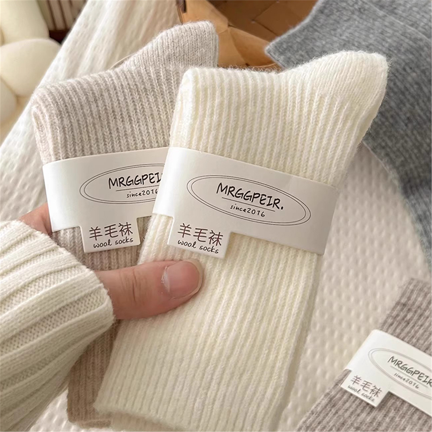 羊毛袜子女秋冬季中筒堆堆袜保暖加厚双针羊绒袜春秋女士白色长袜,女士内衣/男士内衣/家居服,长筒袜,淘宝优惠券,粉丝福利购,淘宝优惠卷