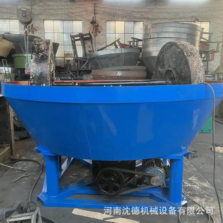 矿物湿磨混汞碾金机湿式岩金矿石磨矿设备选金设备自浮式湿碾机