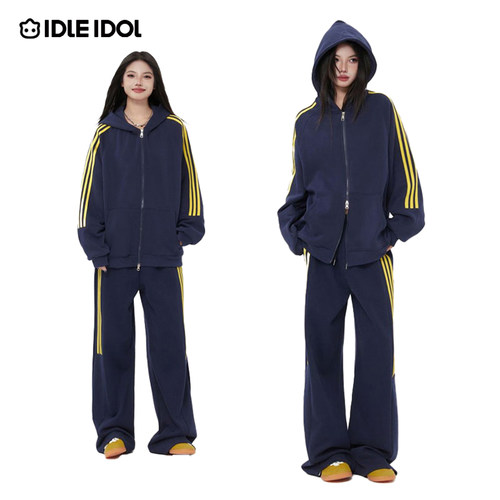 IDLEIDOL条纹运动套装男女同款