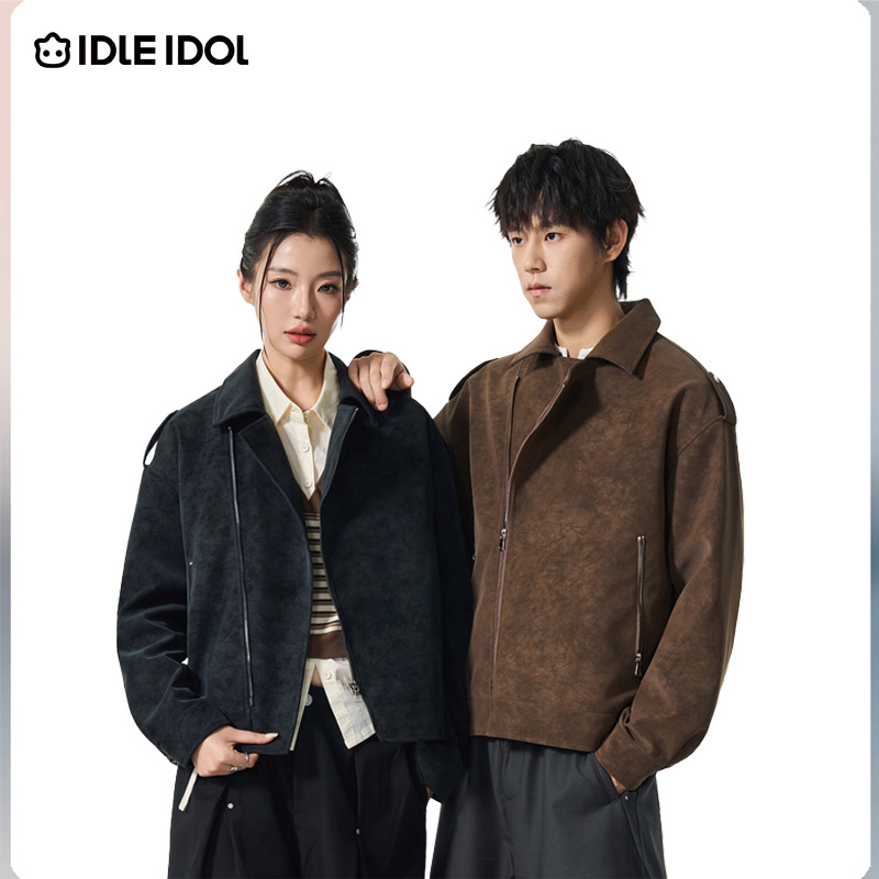 美拉德翻领夹克男2025新款