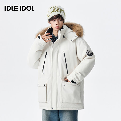 idleidol工装派克情侣羽绒服