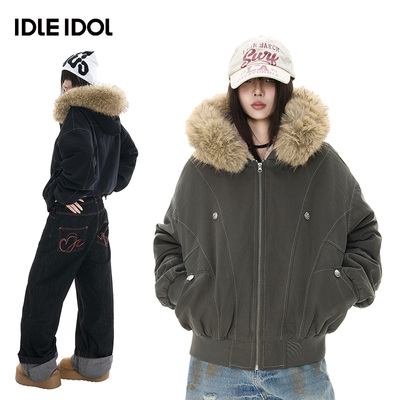 冬季美式水洗夹克外套夹棉帆布