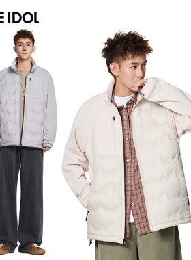 Idle Idol轻薄羽绒服男薄款2025新款秋冬季帅气立领压胶男士外套