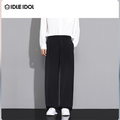 Idle Idol2025冰丝夏季新款男士长裤直筒宽松垂感薄款休闲西裤