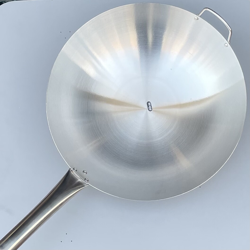 不锈钢炒锅家用炒菜锅不粘锅无涂层炒锅网红款特厚老式锅