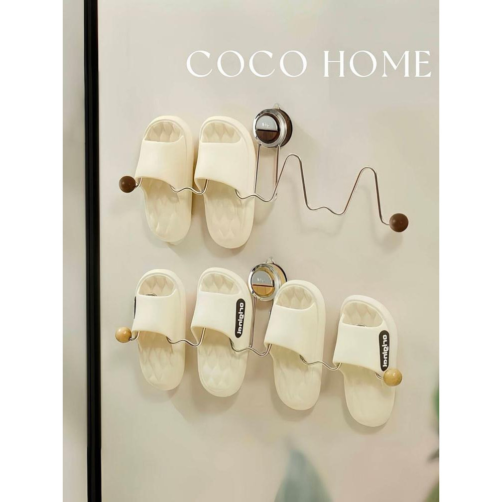 合金耳饰 COCO 吸盘拖鞋架浴室免打孔壁挂式沥水架卫生间收纳挂拖