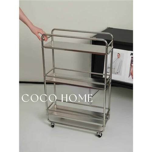 COCO 置物架多层可移动家用厨房浴室夹缝小推车多功能储物收纳架