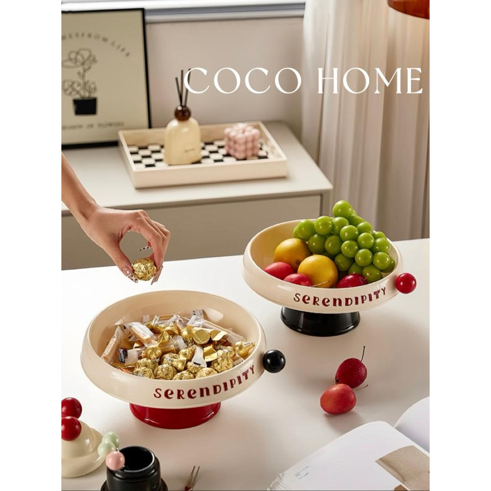 COCO 水果盘客厅家用轻奢高档茶几零食盘多巴胺精致高脚展示盘 ·,餐饮具,果盆/果盘/果篮,淘宝优惠券,粉丝福利购,淘宝优惠卷