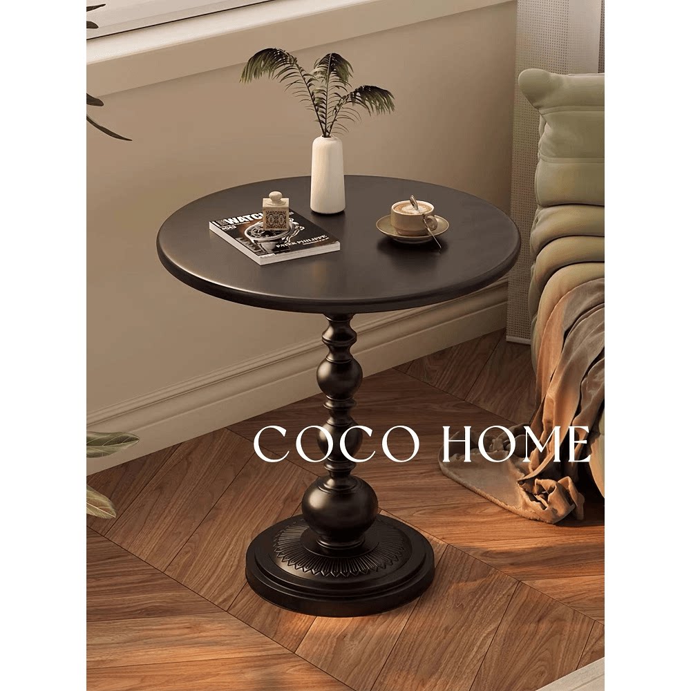 COCO 美式复古边几客厅沙发边柜轻奢小茶几创意床头柜置物小圆桌